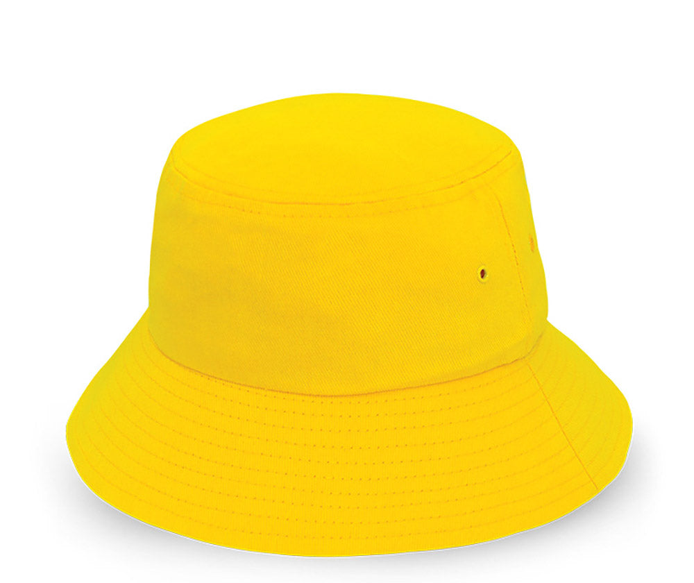 Cotton Bucket Hat in Yellow, front