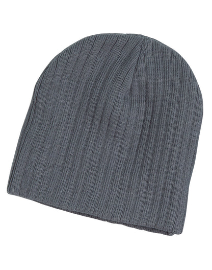 Cable Knit Beanie in Grey, front
