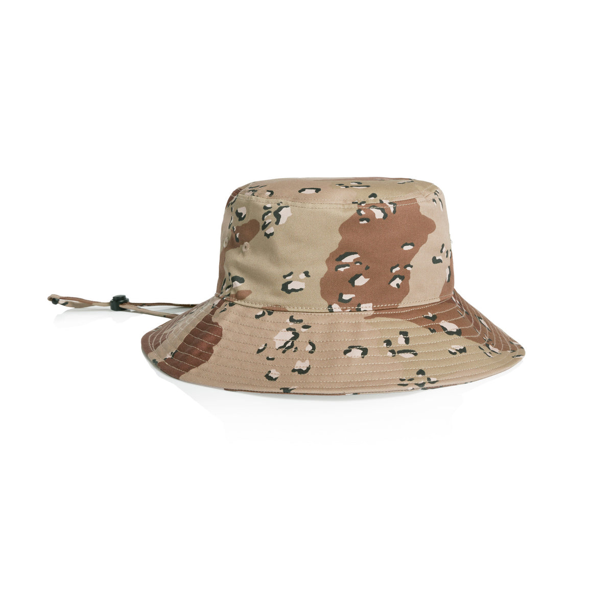 Wide Brim Camo Bucket Hat in Desert Camo, front