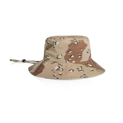 Wide Brim Camo Bucket Hat in Desert Camo, front