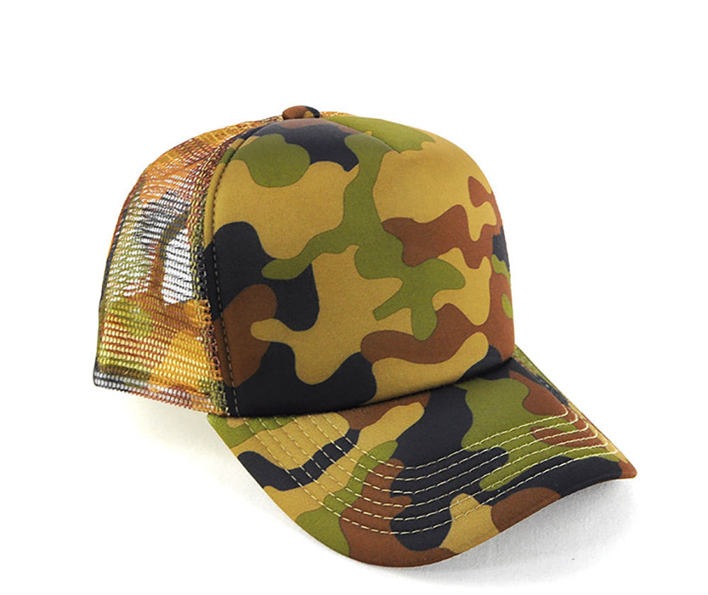 Camo Trucker Cap in Army/Green/Brown Camo, front