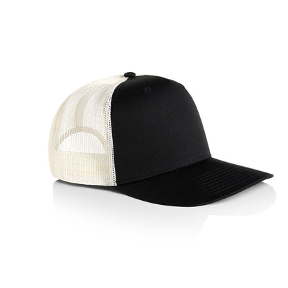 Contrast Trucker Cap in Black/Ecru, front