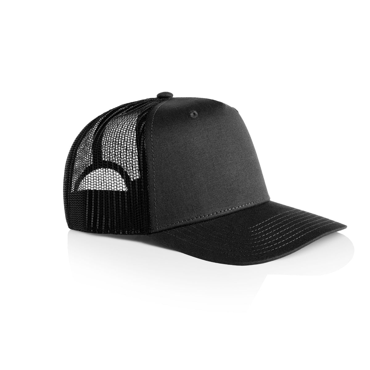 Contrast Trucker Cap in Coal/Black, side
