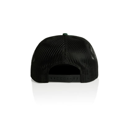 Contrast Trucker Cap in Forest Green/Black, back