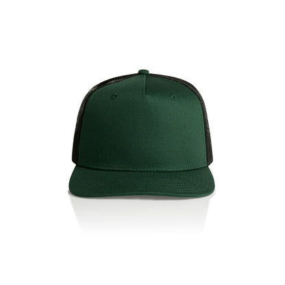 Contrast Trucker Cap in Forest Green/Black, front