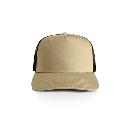 Contrast Trucker Cap in Khaki/Black, front