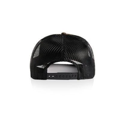 Contrast Trucker Cap in Walnut/Black, back