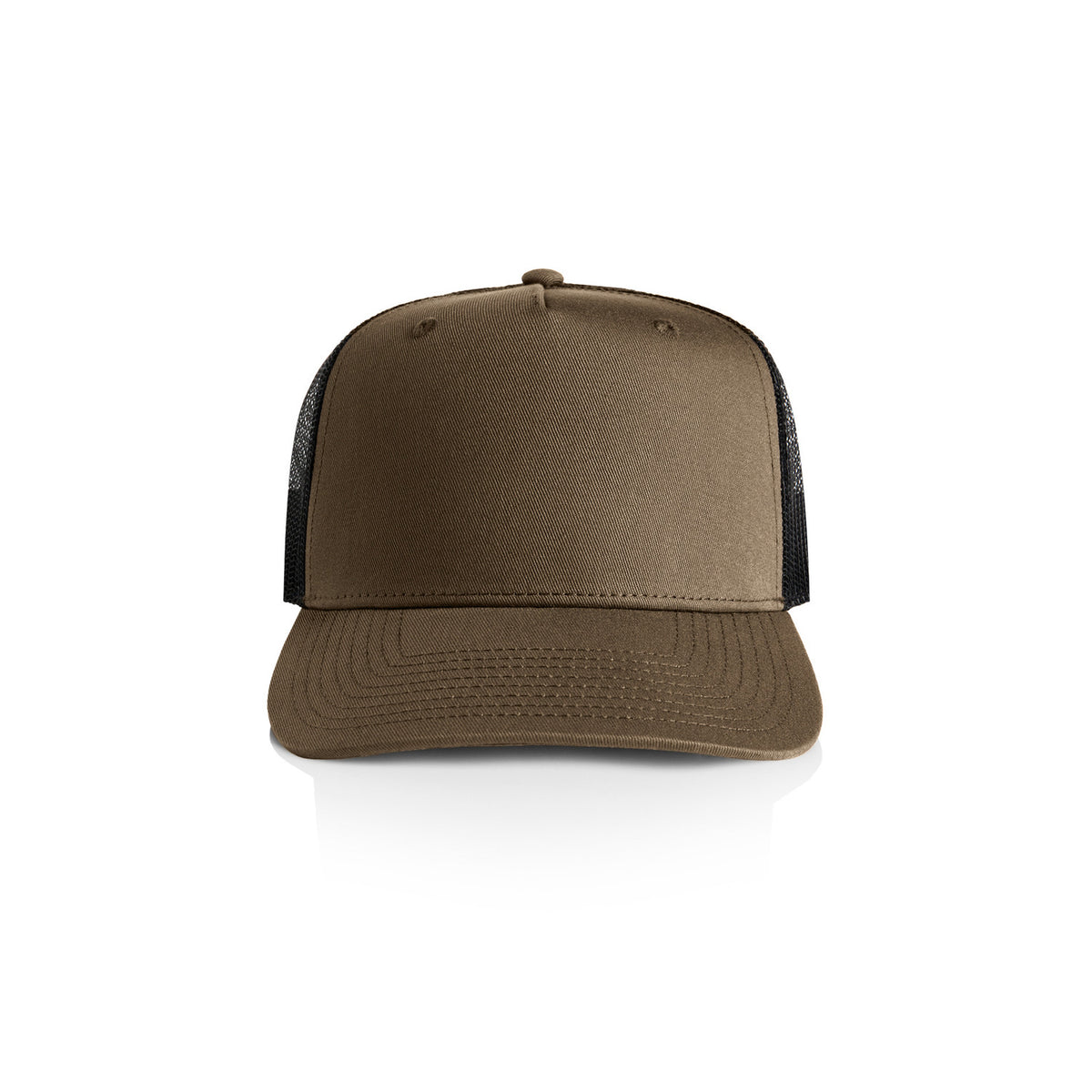 Contrast Trucker Cap in Walnut/Black, front