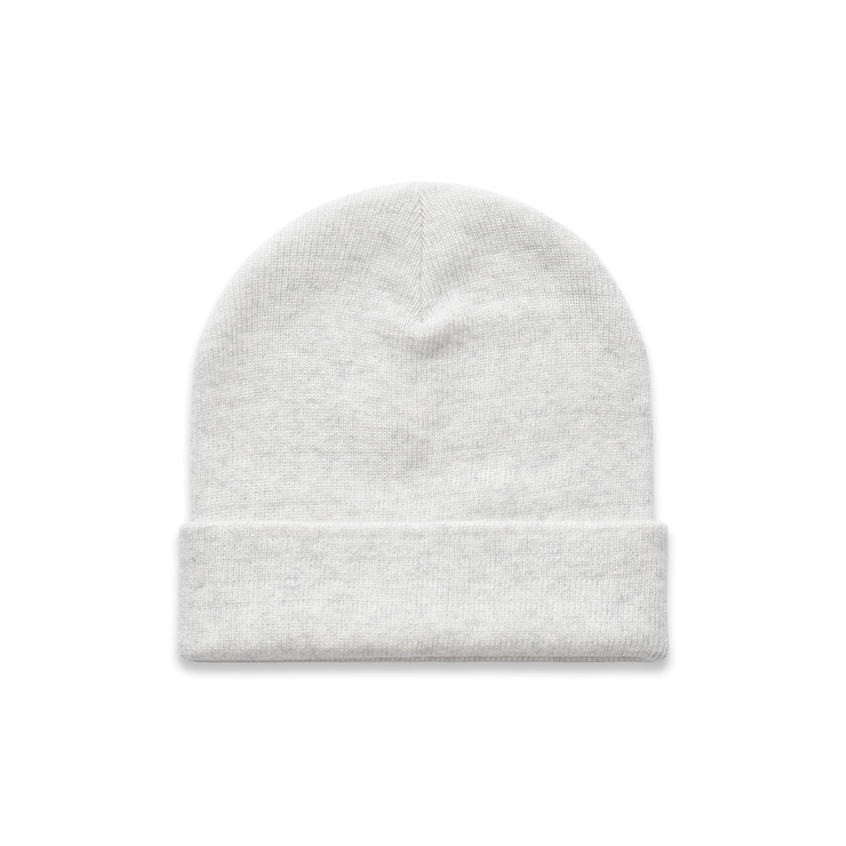 Premium Cuff Beanie in White Marle, front