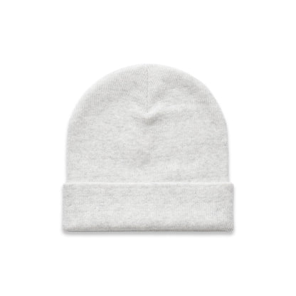 Premium Cuff Beanie in White Marle, front