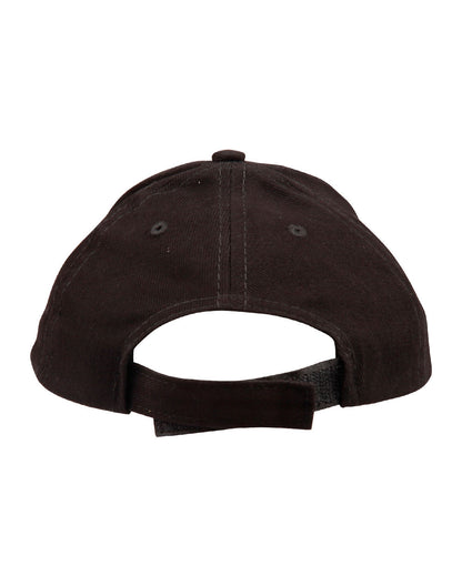 Kids Brushed Cotton Cap in Black, back