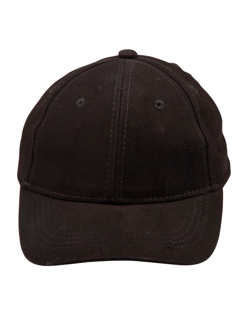 Kids Brushed Cotton Cap in Black, front