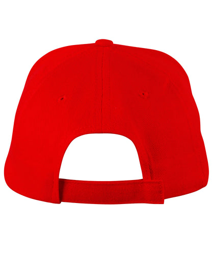 Kids Brushed Cotton Cap in Red, back