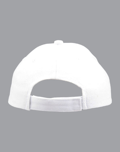 Kids Brushed Cotton Cap in White, back