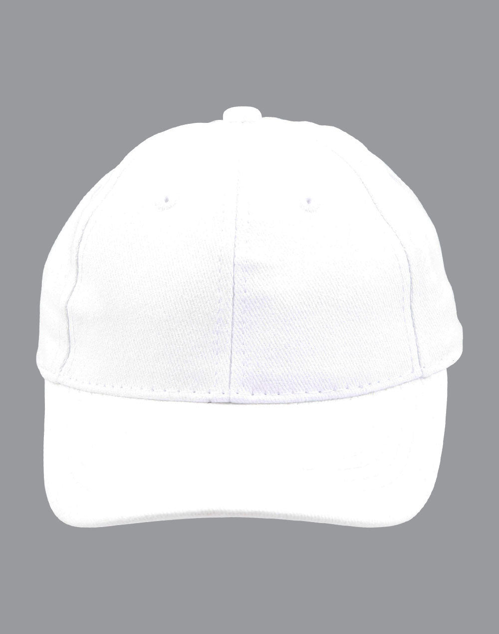 Kids Brushed Cotton Cap in White, front