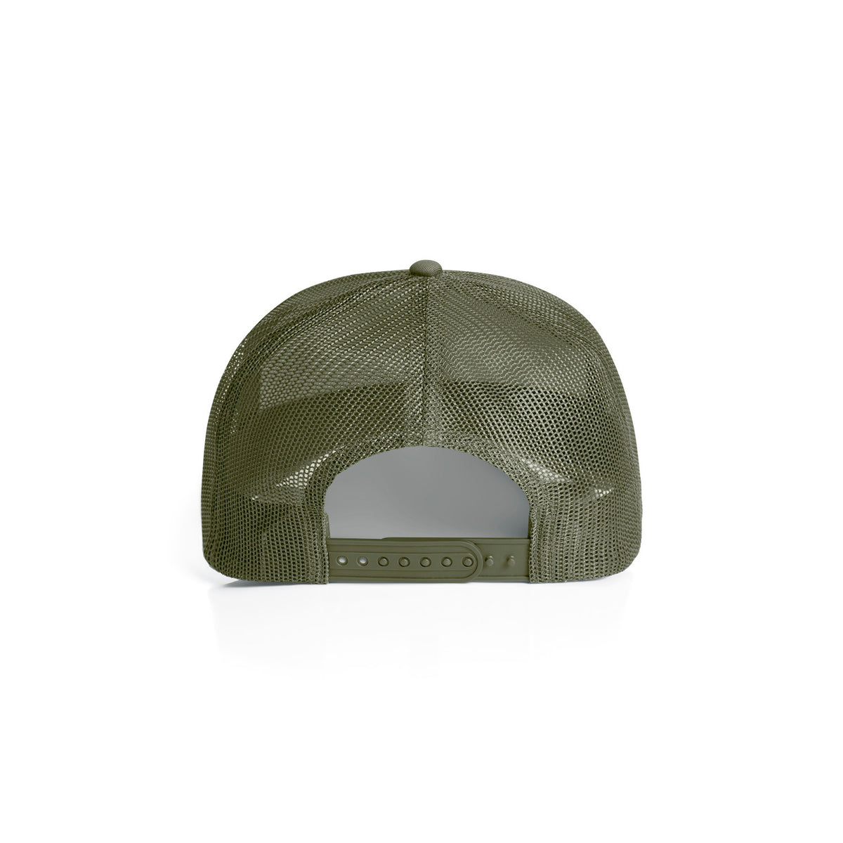 Premium Mesh Trucker Cap in Army, back