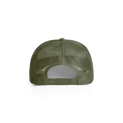 Premium Mesh Trucker Cap in Army, back
