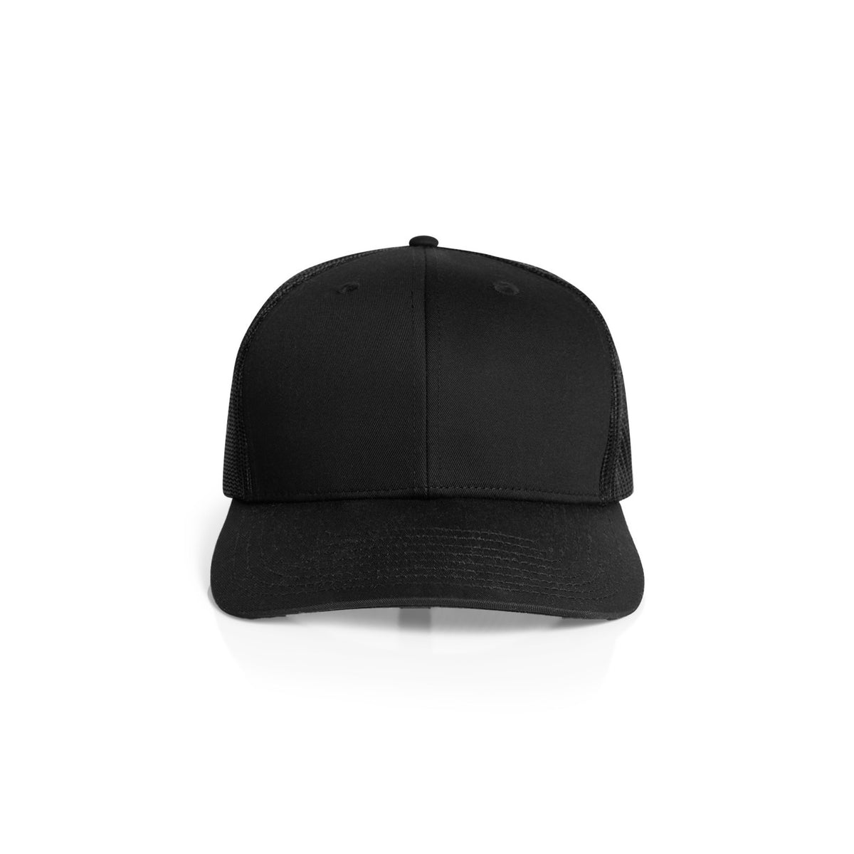 Premium Mesh Trucker Cap in Black, front