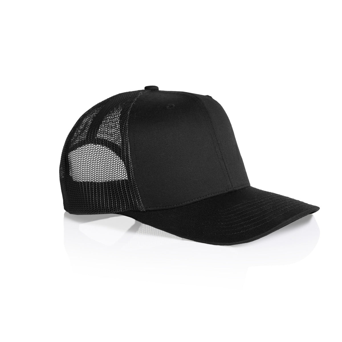 Premium Mesh Trucker Cap in Black, side