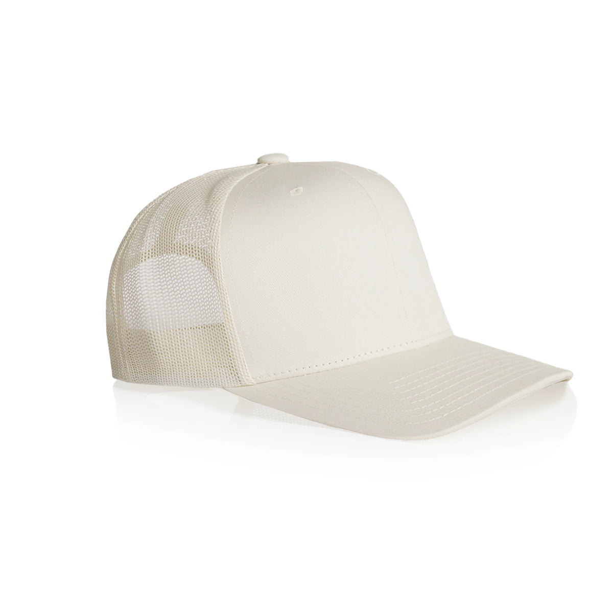 Premium Mesh Trucker Cap in Ecru, side