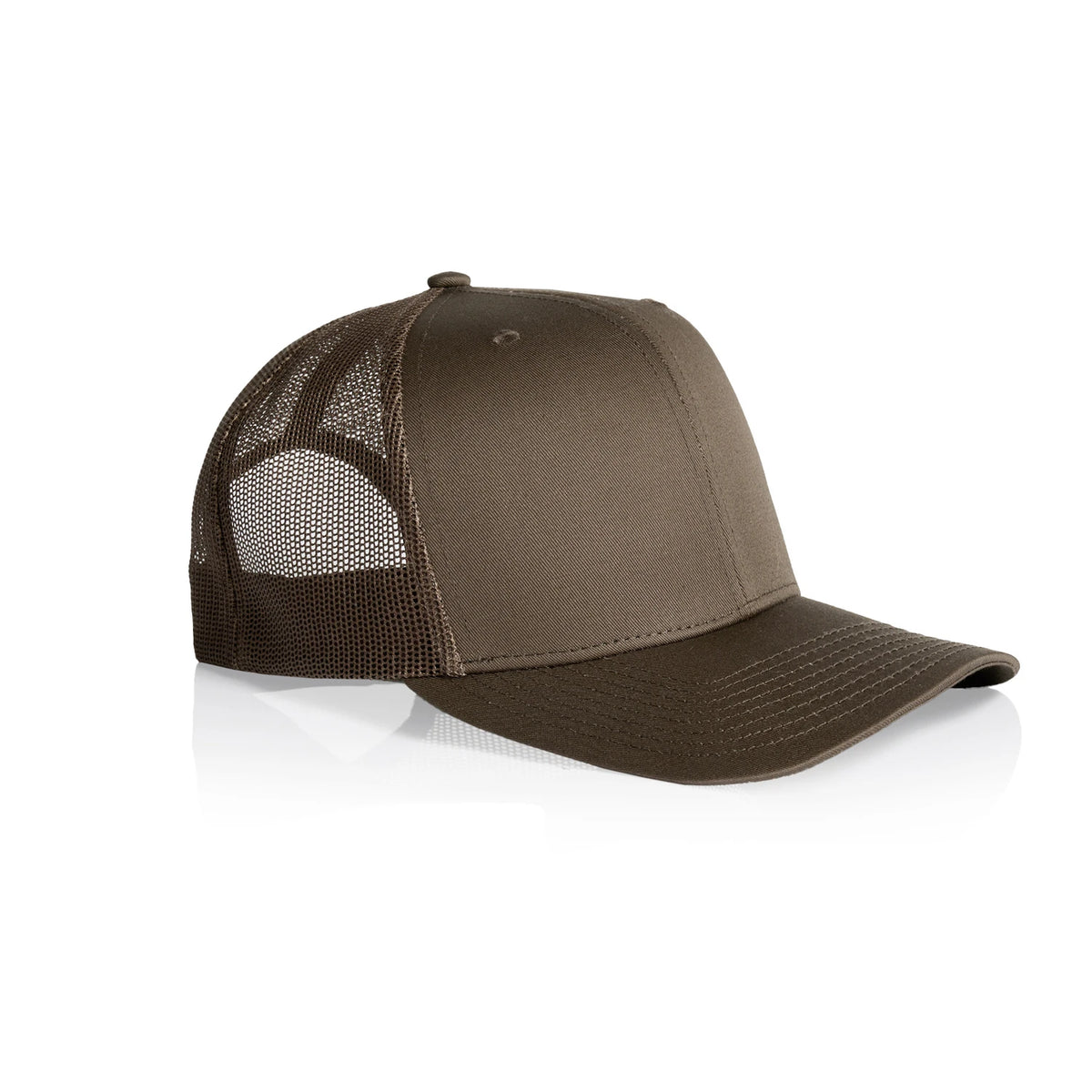 Premium Mesh Trucker Cap in Walnut, side