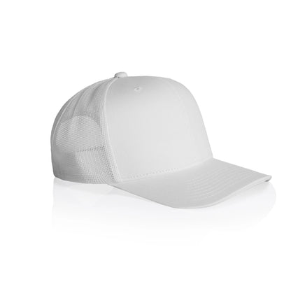 Premium Mesh Trucker Cap in White, side