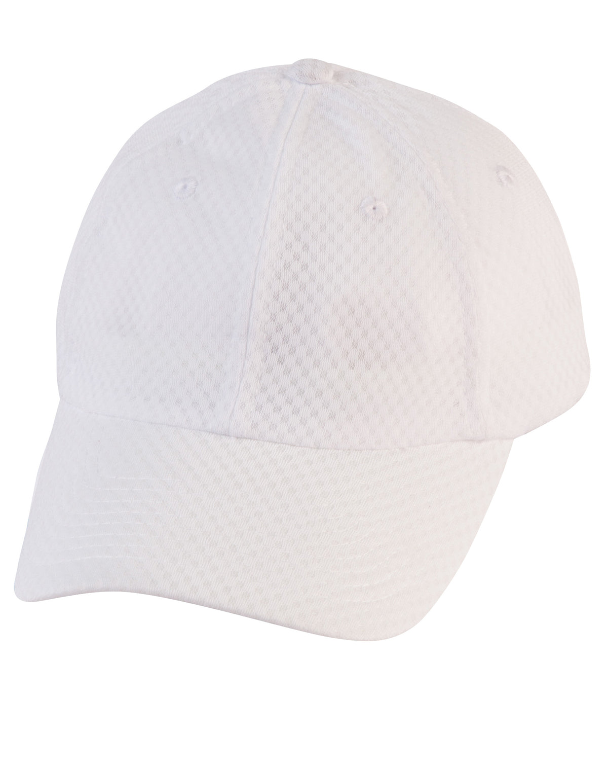 Athletic Mesh Cap in White, front