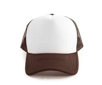 Classic Trucker Cap in White/Brown, front