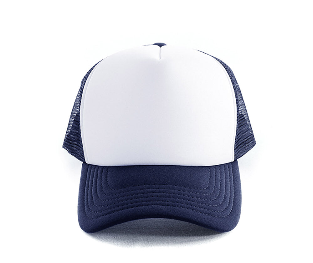 Classic Trucker Cap in White/Navy, front