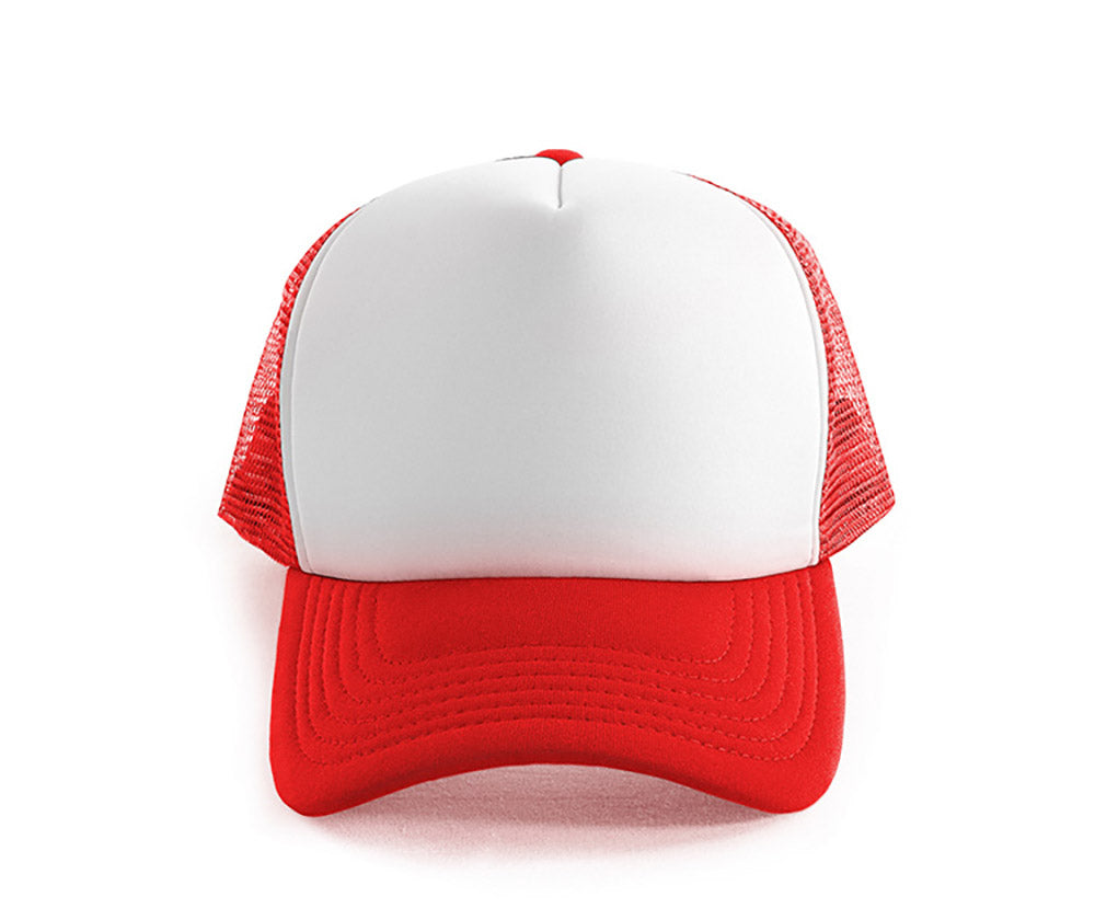 Classic Trucker Cap in White/Red, front