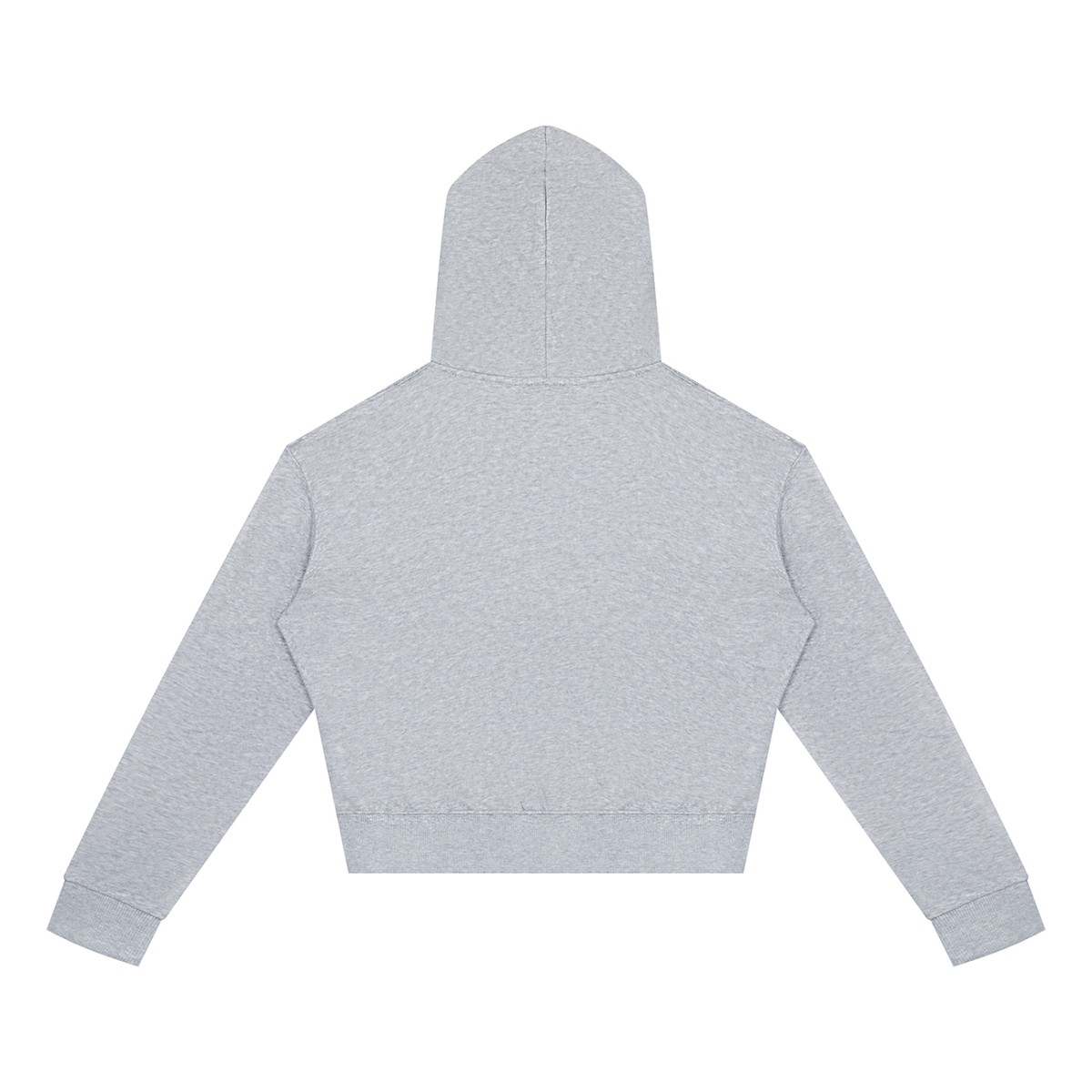 Women's Cropped Zip Hoodie in Marl Grey, back
