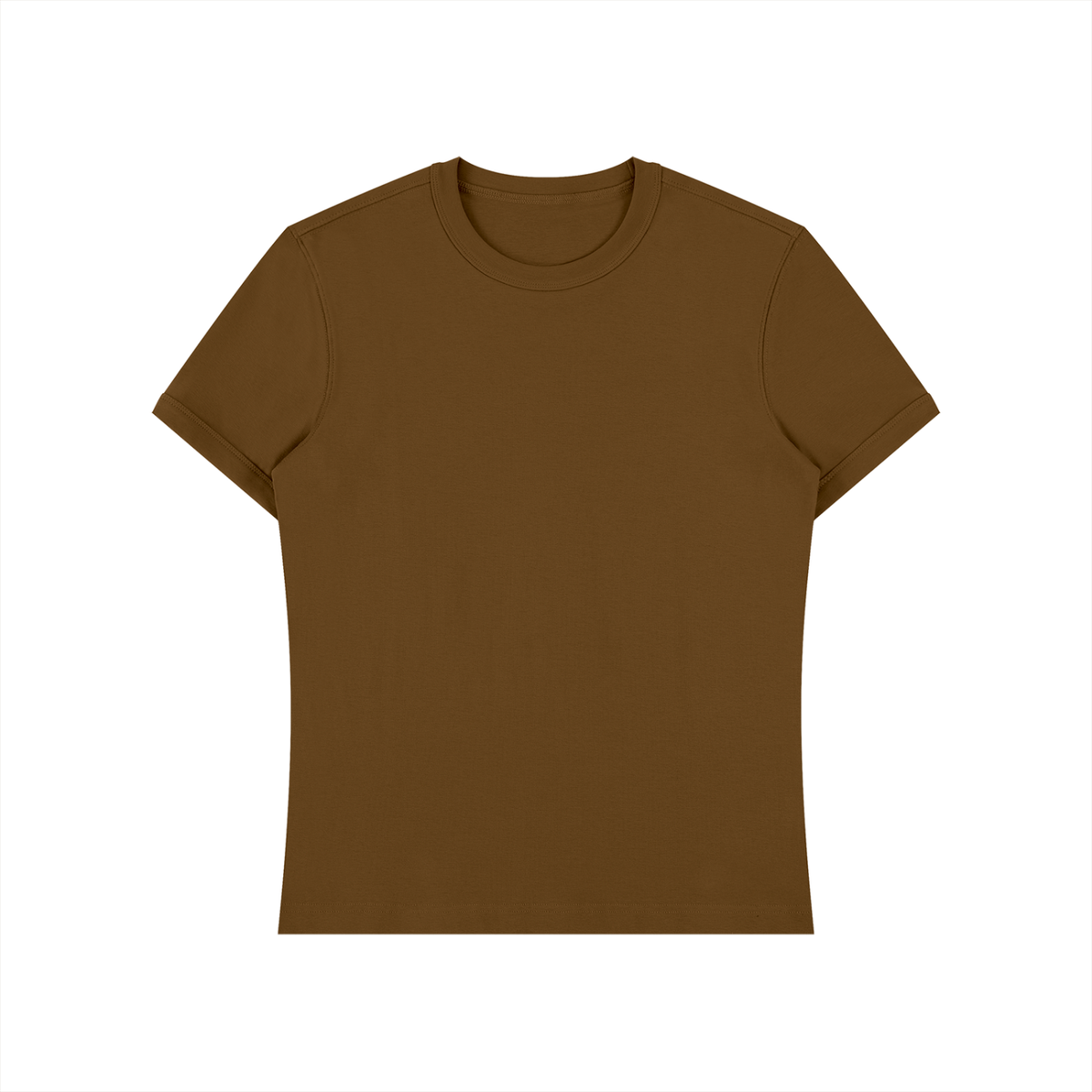 Slim Fit Stretch Tee in Coffee, front