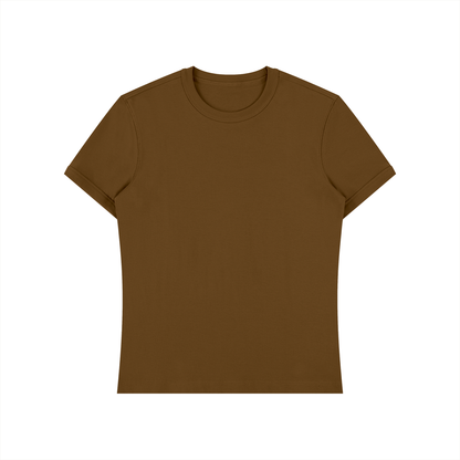 Slim Fit Stretch Tee in Coffee, front