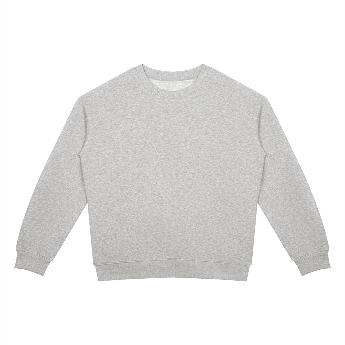 Drop Shoulder Crew Sweatshirt in Marl Grey, front