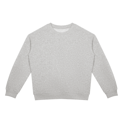 Drop Shoulder Crew Sweatshirt in Marl Grey, front