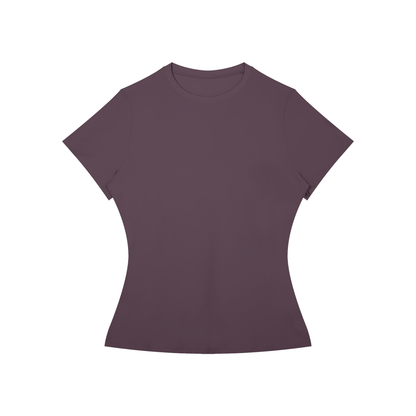 Women's Fitted Training Tee in Plum Purple, front