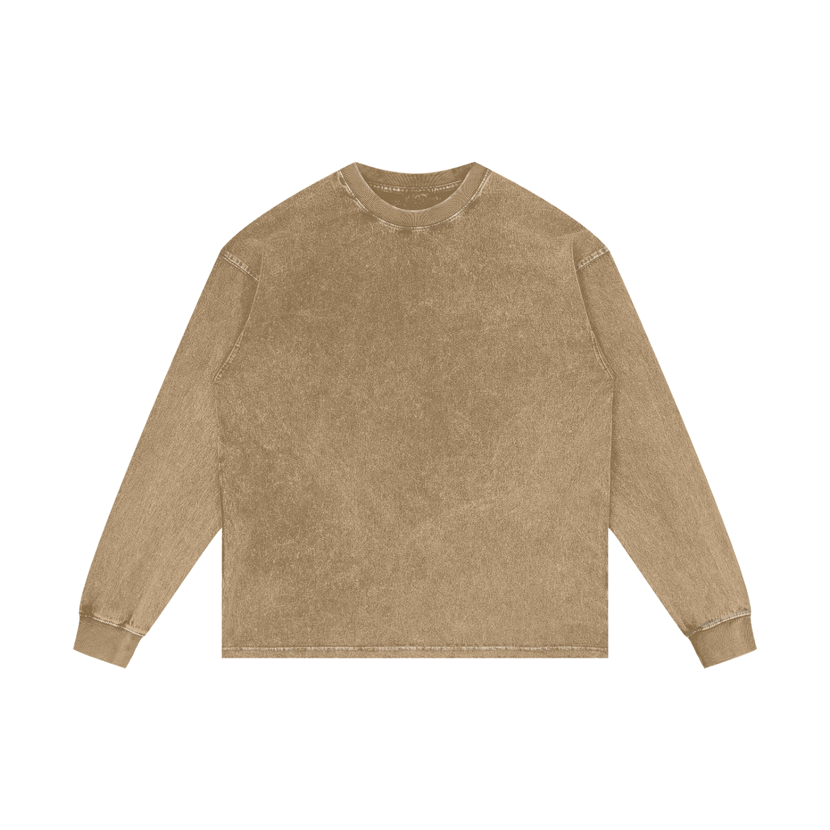 Acid Wash Long Sleeve Tee in Honey Peach, front