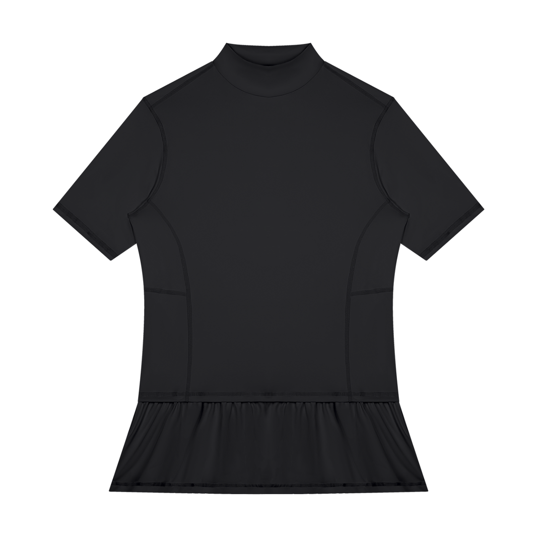 Men's Mock Neck Training Tee in Black, front