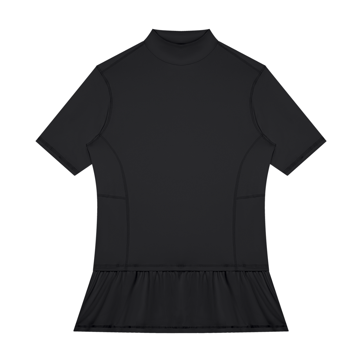 Men's Mock Neck Training Tee in Black, front