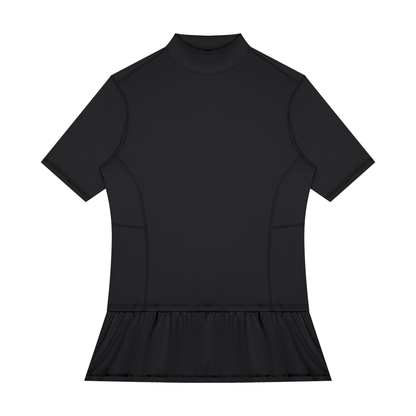 Men's Mock Neck Training Tee in Black, front