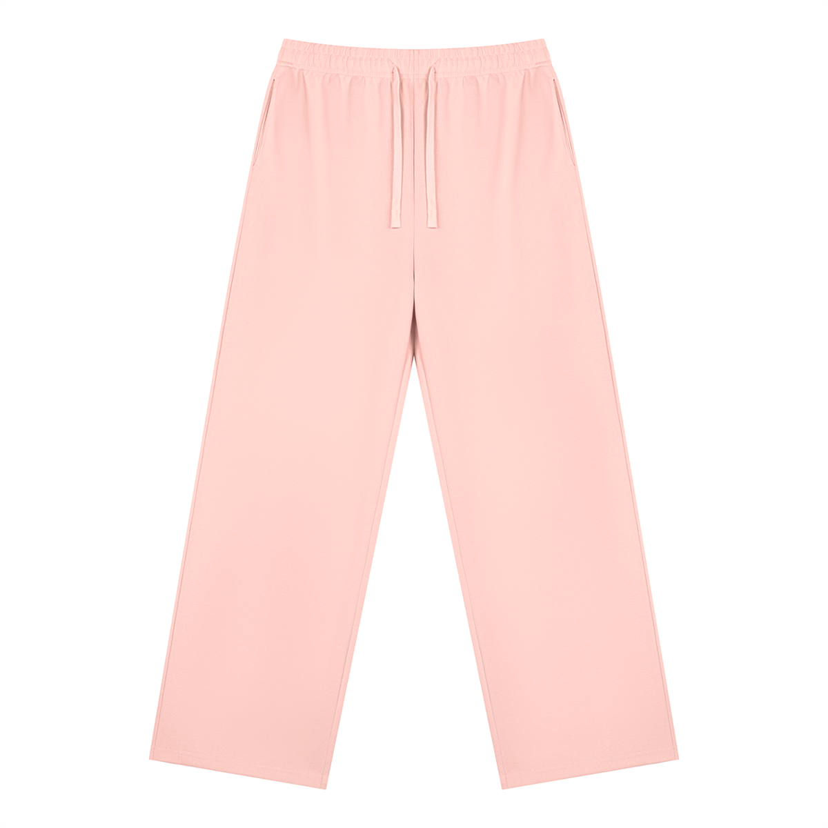 Straight Leg Fleece Track Pants in Light Pink, front