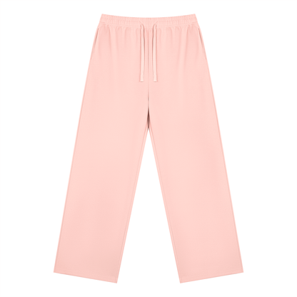 Straight Leg Fleece Track Pants in Light Pink, front