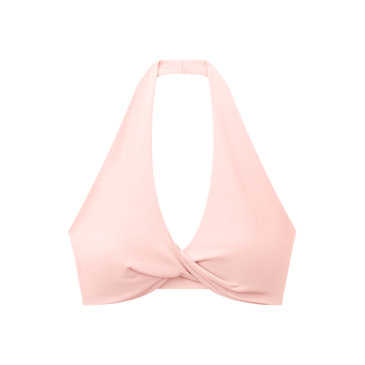 Halter Sports Bra in Pink, front