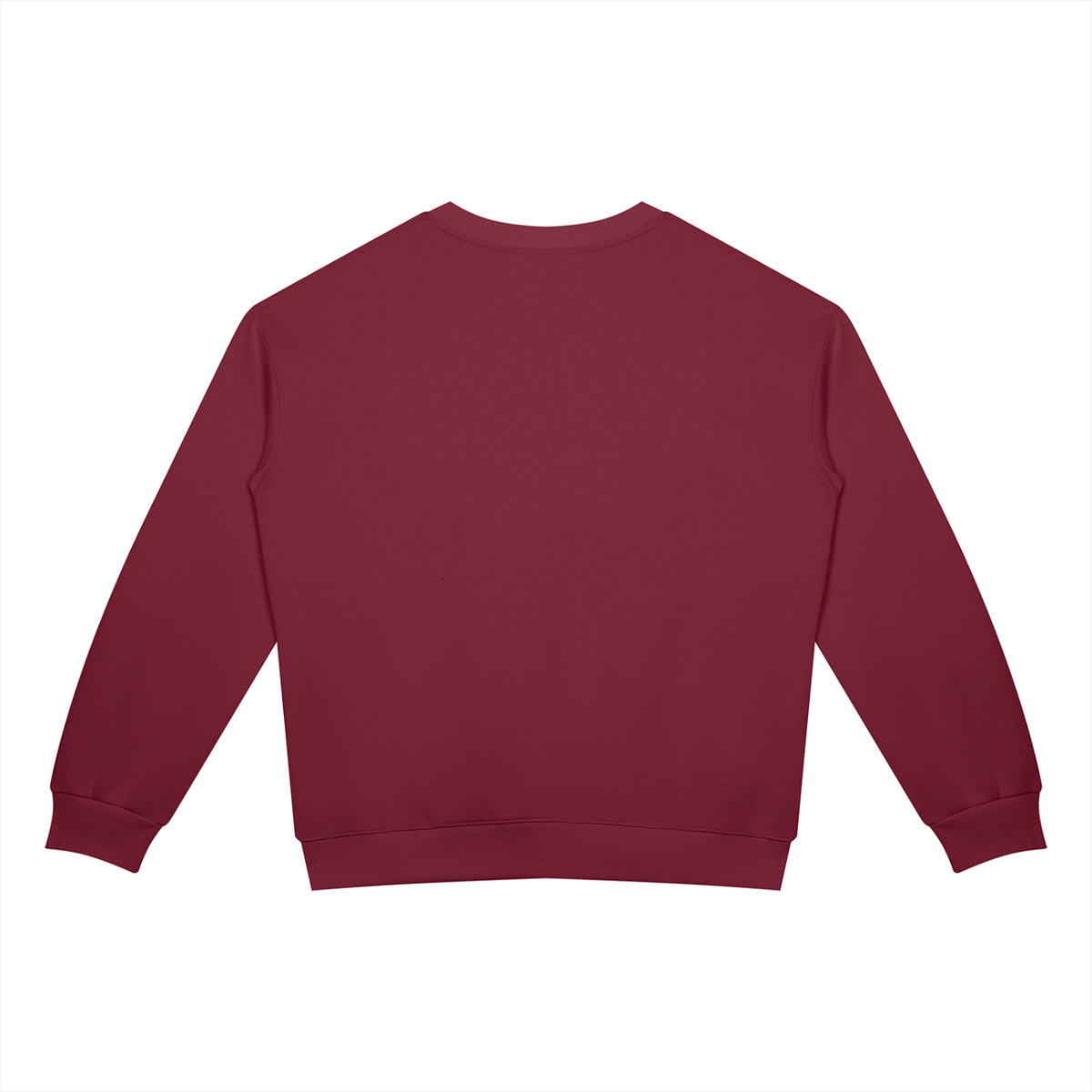 Drop Shoulder Crew Sweatshirt in Wine Red, back