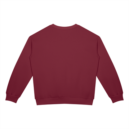 Drop Shoulder Crew Sweatshirt in Wine Red, back