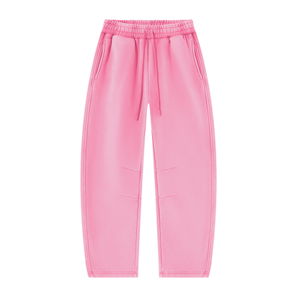 Vintage Wash Barrel Leg Sweatpants in Pink, front