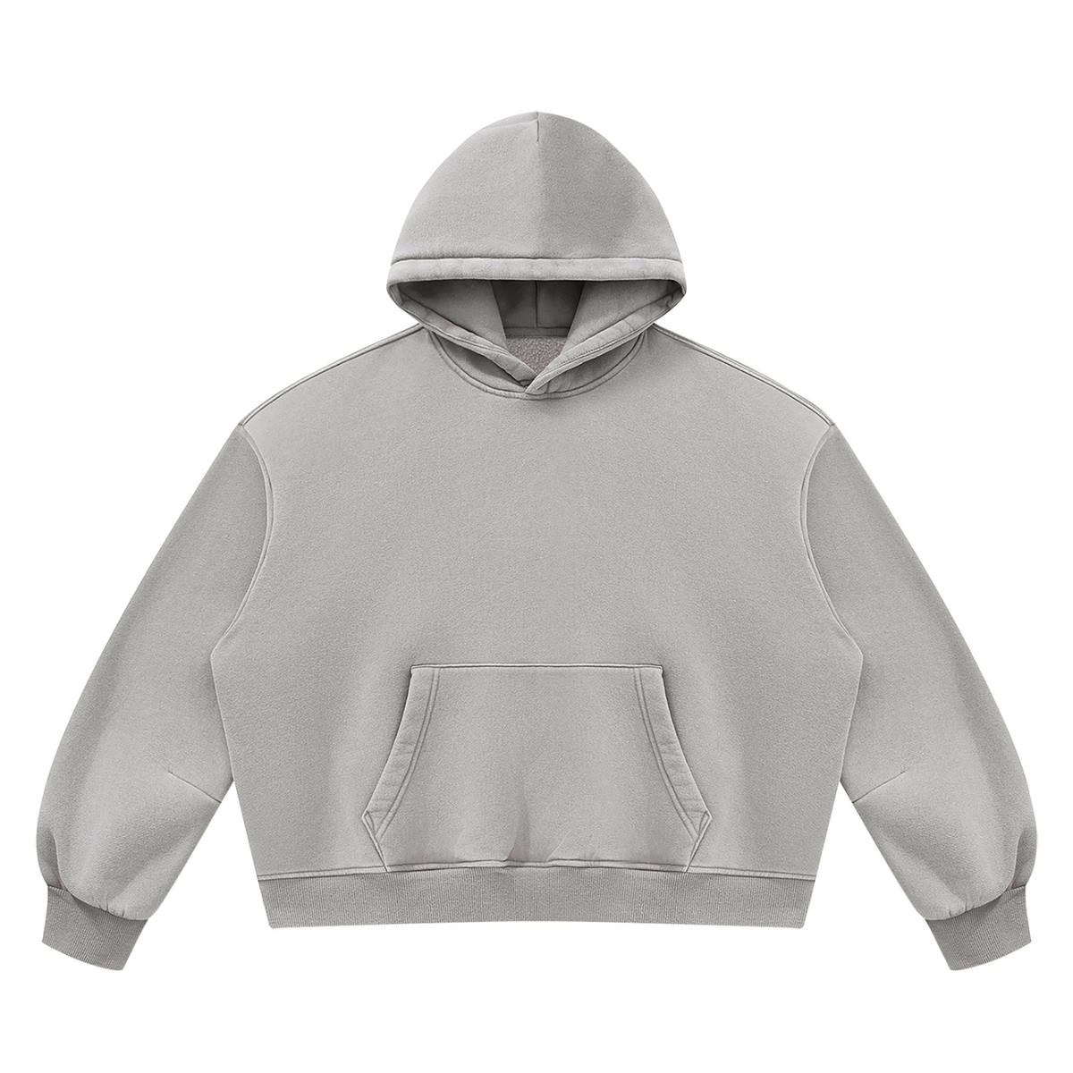 Vintage Wash Boxy Hoodie in Light Grey, front