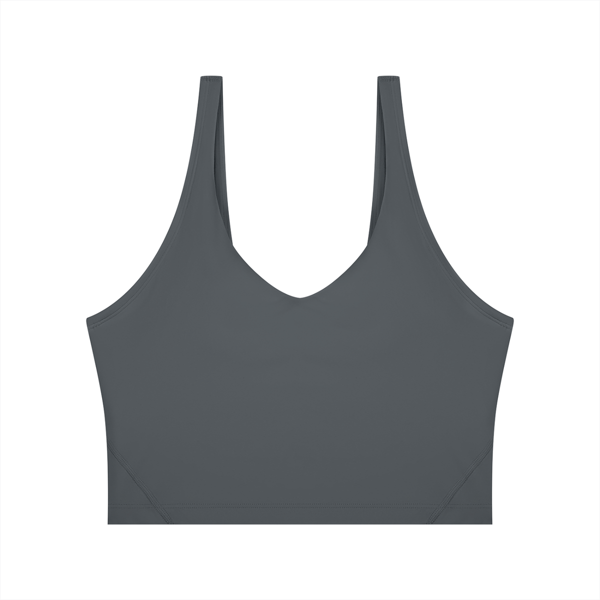 Cropped Yoga Tank in Dark Grey, front