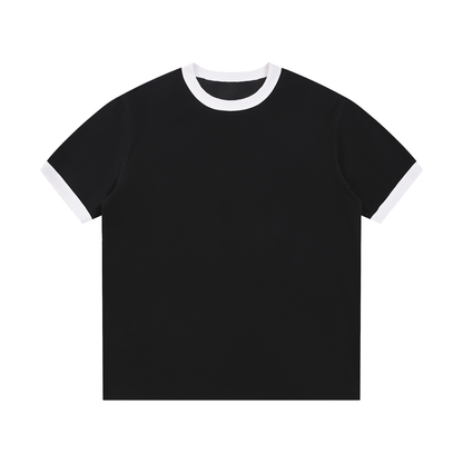 Ringer Tee in Black, front