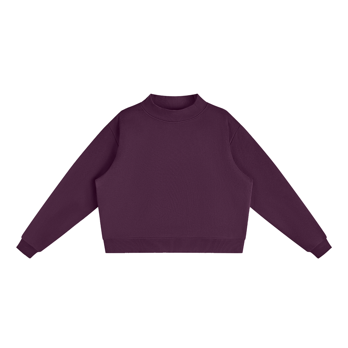 Women's Mock Neck Sweatshirt in Dark Purple, front